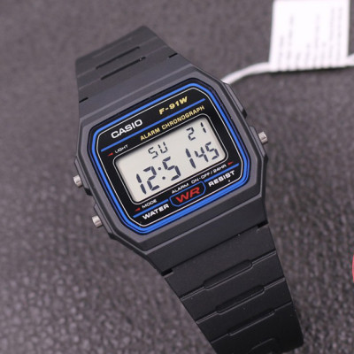 Đồng Hồ Unisex Chính Hãng Casio F-91W-1DG Dây Nhựa