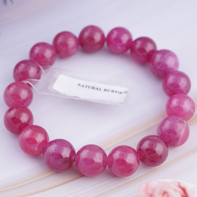 Vòng Đá Ruby Thái Hồng Đậm Trong Hadosa 11mm