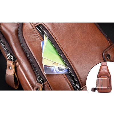 Túi đeo chéo nam DA BÒ THẬT phong cách mới – BEE GEE DCN9119