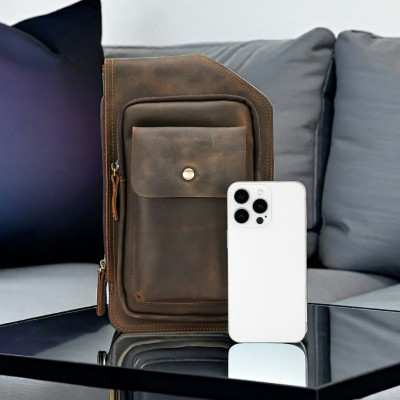 Túi đeo chéo nam DA BÒ THẬT – BEE GEE DCN9400