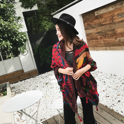 Khăn choàng cotton chống nắng - đi biển họa tiết dễ thương