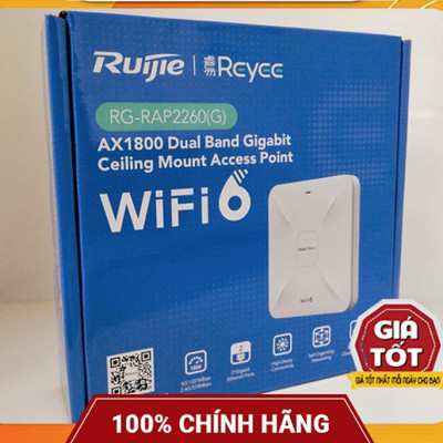 Bộ phát WiFi 6 Ruijie RG-RAP2260(G) Chuẩn AX tốc độ 3200Mbps - Hàng Chính Hãng