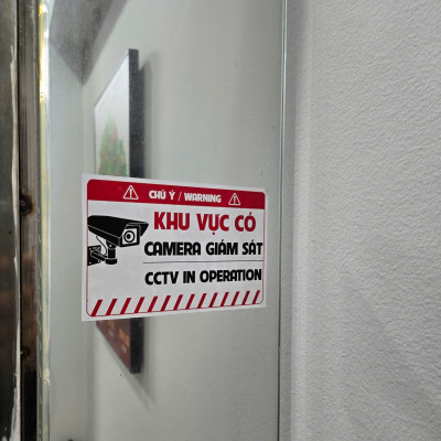 Tem Decal Nhựa Khu Vực Camera Giám Sát , Tem Chú Ý Dán Cảnh Báo, Có Camera Giám Sát Để Phòng Trộm Cắp. Takyhome 5004