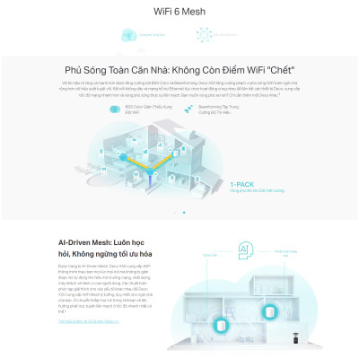 Bộ Phát Wifi Mesh TP-Link Deco X50 Chuẩn WiFi 6 AX3000 - Hàng Chính Hãng