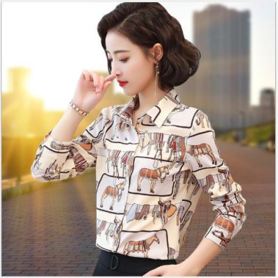 Áo sơ mi nữ công sở thiết kế họa tiết dân gian Sm78