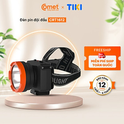 Đèn Pin Sạc Led Đội Đầu COMET CRT1612 3W Siêu Sáng Pin 900mAh 2 Chế Độ Tuổi Thọ Cao