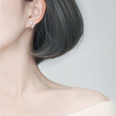 Bông tai ngọc trai đính đá S925