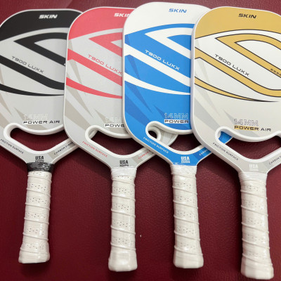 Vợt Pickleball Skin carbon T900 Luxx dày 14mm, bề mặt nhám bám bóng, tặng kèm cuốn cán, 1 quả bóng và túi đeo tiện lợi