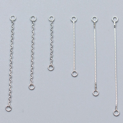 Combo 6 cái charm bạc dây xích trang trí 1 - Ngọc Quý Gemstones