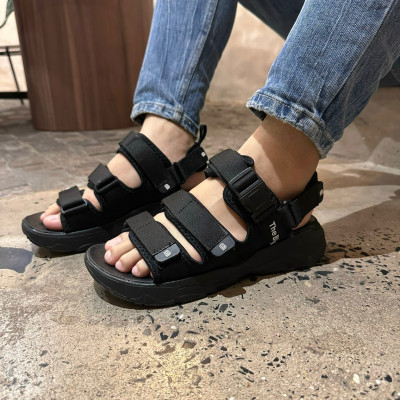 Giày Sandal Nam Nữ Unisex The BiLy Quai Ngang Dây Dù Đế IP Siêu Êm Nhẹ Màu Đen-BL08