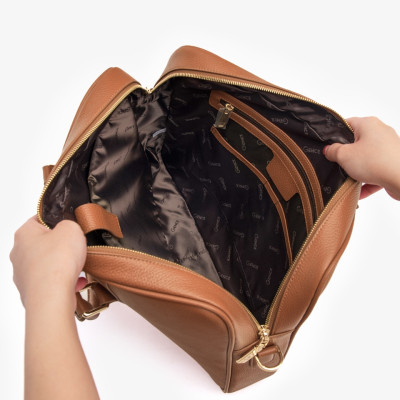 Túi Đựng Laptop Cặp Da Công Sở GENCE GCE28 Chất Liệu Da Bò Cao Cấp Màu Nâu