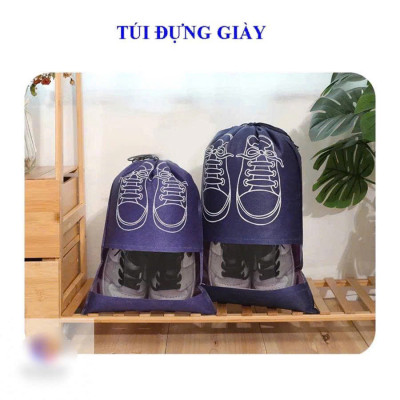 Giỏ đựng giày  , Túi đựng giày dép dây rút Có Hình chống bẩn đi du lịch dã ngoại
