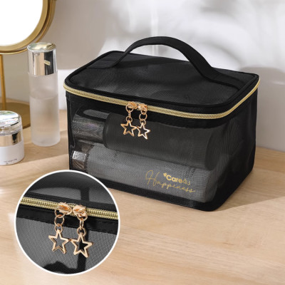 [Tặng Mặt nạ Dermal] Túi đựng mỹ phẩm cao cấp tiện lợi Care4u 21x12x13 cm