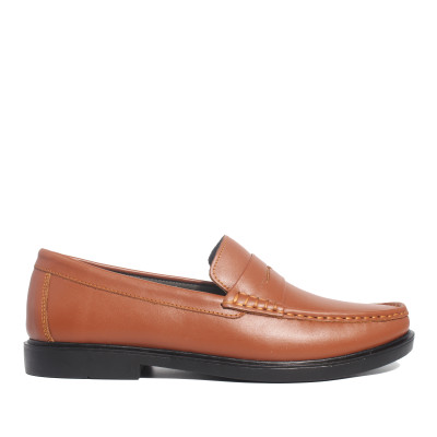 Giày MICHILUX Da Bò Thật Chính Hãng Penny Loafer CIEPL Màu Nâu Bò