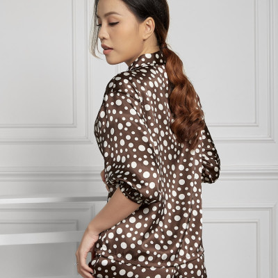 Đồ Bộ Nữ Mặc Nhà Pijama Quần Đùi, Tay Lửng Lụa Hàn Maxivic, La Mộc - MM112118