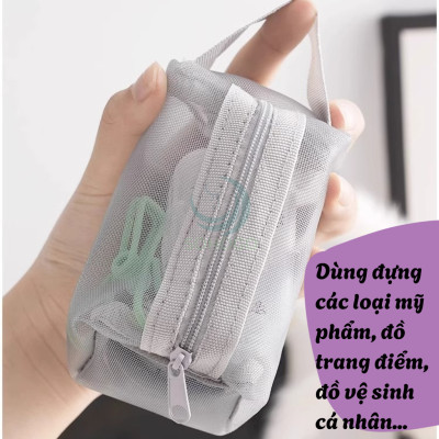 Túi Lưới Đựng Mỹ Phẩm Du Lịch -Túi Đựng Đồ Cá Nhân Lưới Thông Thoáng -Túi Lưới Đa Năng Chống Nhăn – Nhẹ Nhàng & Tiện Lợi -Túi Trang Điểm Lưới Siêu Nhẹ – Cất Gọn Trong Tích Tắc