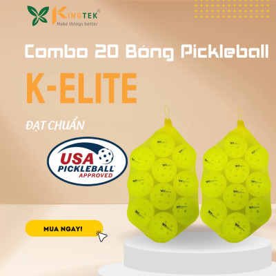 Bóng Pickleball tiêu chuẩn thi đấu Kingtek K-Elite | Combo 20 bóng