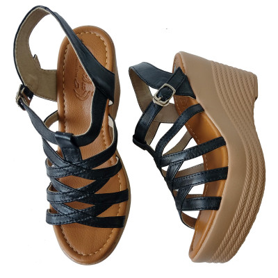 Giày Đế Xuồng Nữ Da Bò Thật BIGGBEN Đế Cao 9cm SDX40