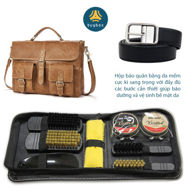 Bộ dụng cụ vệ sinh giày 8 món, thiết kế sang trọng thanh lịch, nhỏ gọn dễ mang theo - Buybox - BBPK294