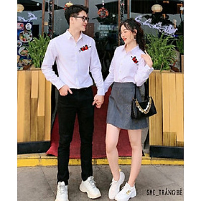 Áo Sơ Mi Unisex - Nam Nữ In Hình “Trái Tim Bắn Mũi Tên” Lụa Mềm Mịn Menswear