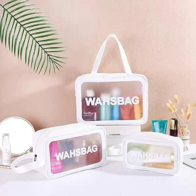 Sét 3 túi đựng mỹ phẩm trong suốt mẫu mới, sét 3 túi mỹ phẩm washbag - Hàng chính hãng 