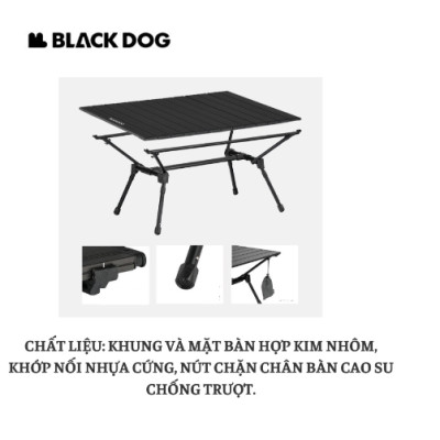 Bàn nhôm cắm trại gấp gọn tùy chỉnh độ cao Blackdog BD-ZZ003