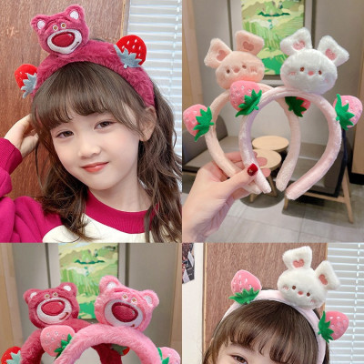 Set 2 cài tóc tai thỏ , gấu dâu phong cách Hàn Quốc phụ kiện tóc xinh xắn