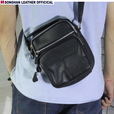 Túi Đeo Chéo Nam Mini Da Bò Cao Cấp Songhan Leather BM04,Túi Đeo Vai Thời Trang Đựng Vừa Ipadmini,Bảo Hành 12 Tháng