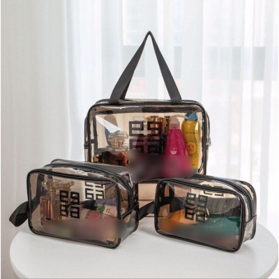 Set 3  Túi Đựng Mỹ Phẩm Trong Suốt Chống Thấm Nước Đa Dạng Kích Thước Đi Biển Đi Bơi Tiện Lợi Du Lịch