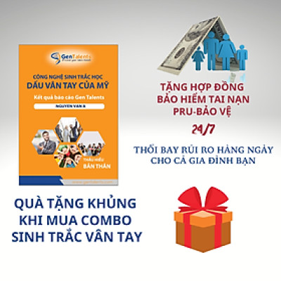 Sinh Trắc Vân Tay Gen Talents – Combo Gia đình 3 – 4 Bài Báo Cáo Đầy Đủ 4 Module – Tặng Bảo Hiểm Tai Nạn PRU-BẢO VỆ 24/7 Cho Cả Gia Đình