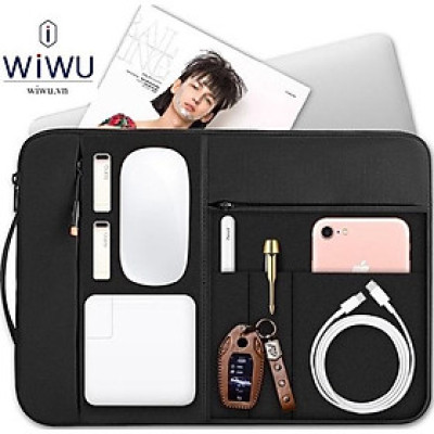 Túi chống sốc WI WU Alpha Slim Sleeve Túi xách chống sốc có quai xách nhỏ gọn cho Mac book , Laptop 13, 14, 16 inch - Hàng chính hãng