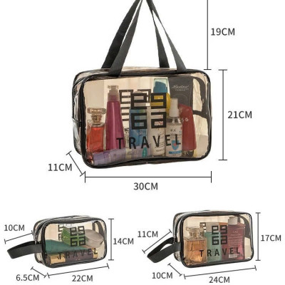 Túi đựng mỹ phẩm du lịch có quai xách mini trong suốt, Túi đựng đồ trang điểm makup chống nước - Chính Hãng 