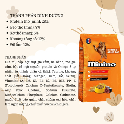Thức ăn cho mèo MININO Cá ngừ xá 7.5kg