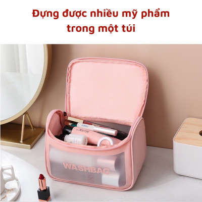 Túi đựng mỹ phẩm thế hệ mới , dạng hộp , có nắp khóa đựng mỹ phẩm / du lịch ,dạo phố , đi biển tiện lợi , thiết kế sang trọng chống thấm nước