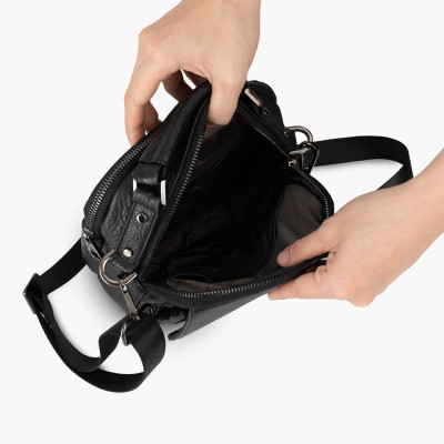 Túi Đeo Chéo Nam Túi Da Công Sở GENCE TD03 Chất Liệu Da Bò Cao Cấp Màu Đen Dáng Dọc