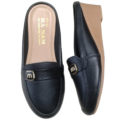 Sục Nữ Đế Xuồng HA NAM Da Bò Thật Đế Cao Su 5cm DNU2185