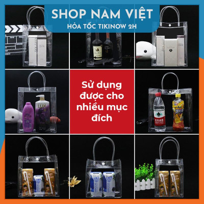 Túi Du Lịch Trong Suốt Có Quai Xách Bằng Nhựa PVC