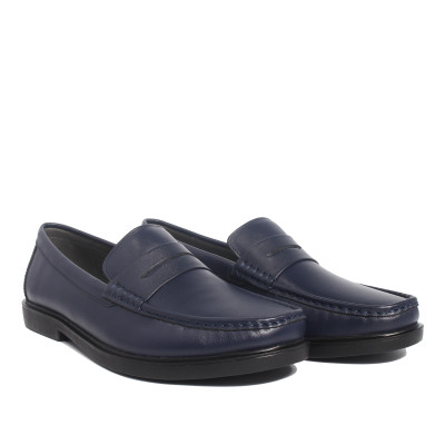 Giày MICHILUX Da Bò Thật Chính Hãng Penny Loafer CIEPL Màu Xanh Navy