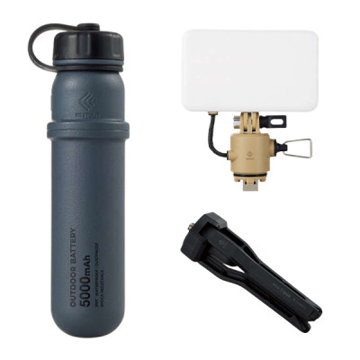 COMBO Pin Dự Phòng 5000 mAh Và Đèn LED Dã Ngoại 12W NESTOUT - Hàng Chính Hãng - ELECOM OFFICIAL SHOP