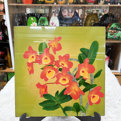 Tranh sơn mài tĩnh vật cao cấp Thanh Bình Lê 40x40 cm