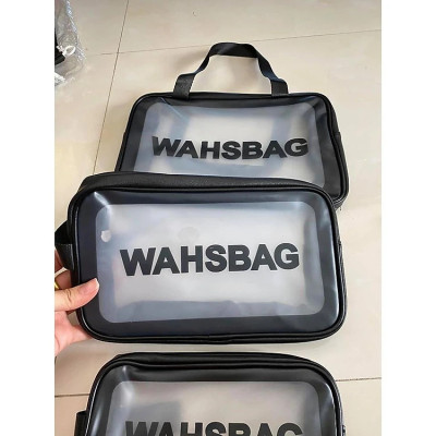 Sét 3 túi đựng mỹ phẩm trong suốt mẫu mới, sét 3 túi mỹ phẩm washbag - Hàng chính hãng 
