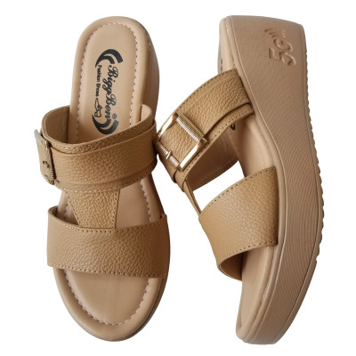 Dép Đế Xuồng Nữ BIGBEN Da Bò Thật Cao 5 Phân DX56