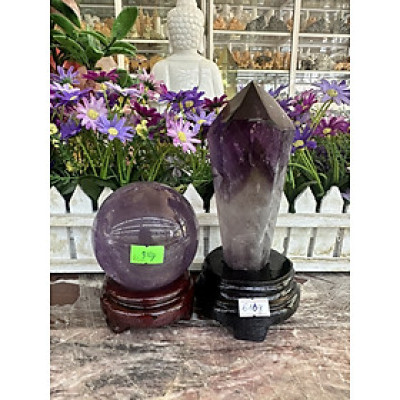 Bộ combo phong thủy trấn trạch đá thạch anh tím