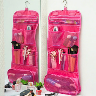 Túi đựng mỹ phẩm cầm tay xếp gọn 4 ngăn chia nhỏ có móc treo tiện dụng , túi mỹ phẩm xếp gọn - Henrysa