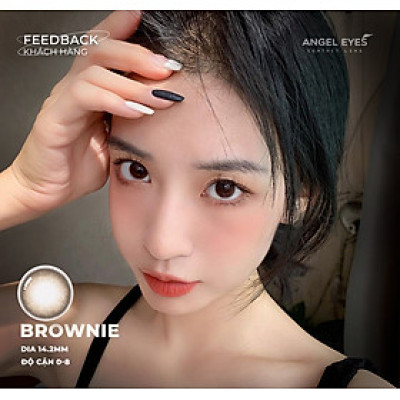 Lens 1 ngày màu có độ cận gồm 2 màu nâu & xám siêu ẩm nhãn hiệu Angel Eyes Hàn Quốc - Đường kính 14.2mm - Độ cận 0-8