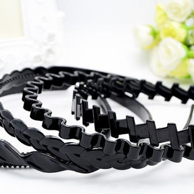 Bờm cài tóc nam nữ có răng lược chất liệu nhựa phong cách đơn giản