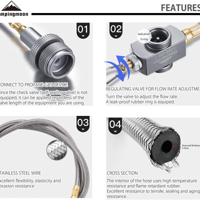 Phụ kiện dây nối dài bình gas mini Campingmoon Z29-30