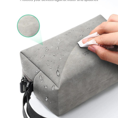 Ugreen UG80520LP285TK 23x13.6x7.7cm Túi đựng phụ kiện điện tử có dây buộc màu xám - HÀNG CHÍNH HÃNG