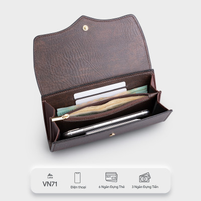 Ví Lata ( Thời trang nữ dáng cầm tay dáng dài - Ví da VN71 )