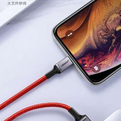 Ugreen UG80635US293TK 1M màu đỏ cáp Lightning ra USB có chíp MFI chính hãng - HÀNG CHÍNH HÃNG
